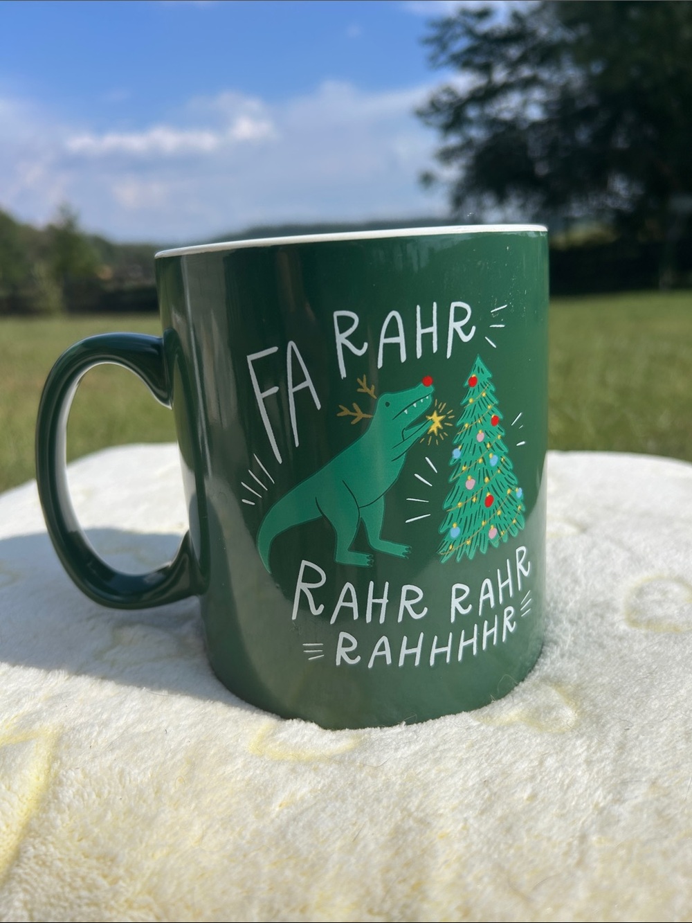 Oversized Holiday Dino Christmas Mug